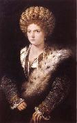 TIZIANO Vecellio Portrat of Isabella d' Este oil